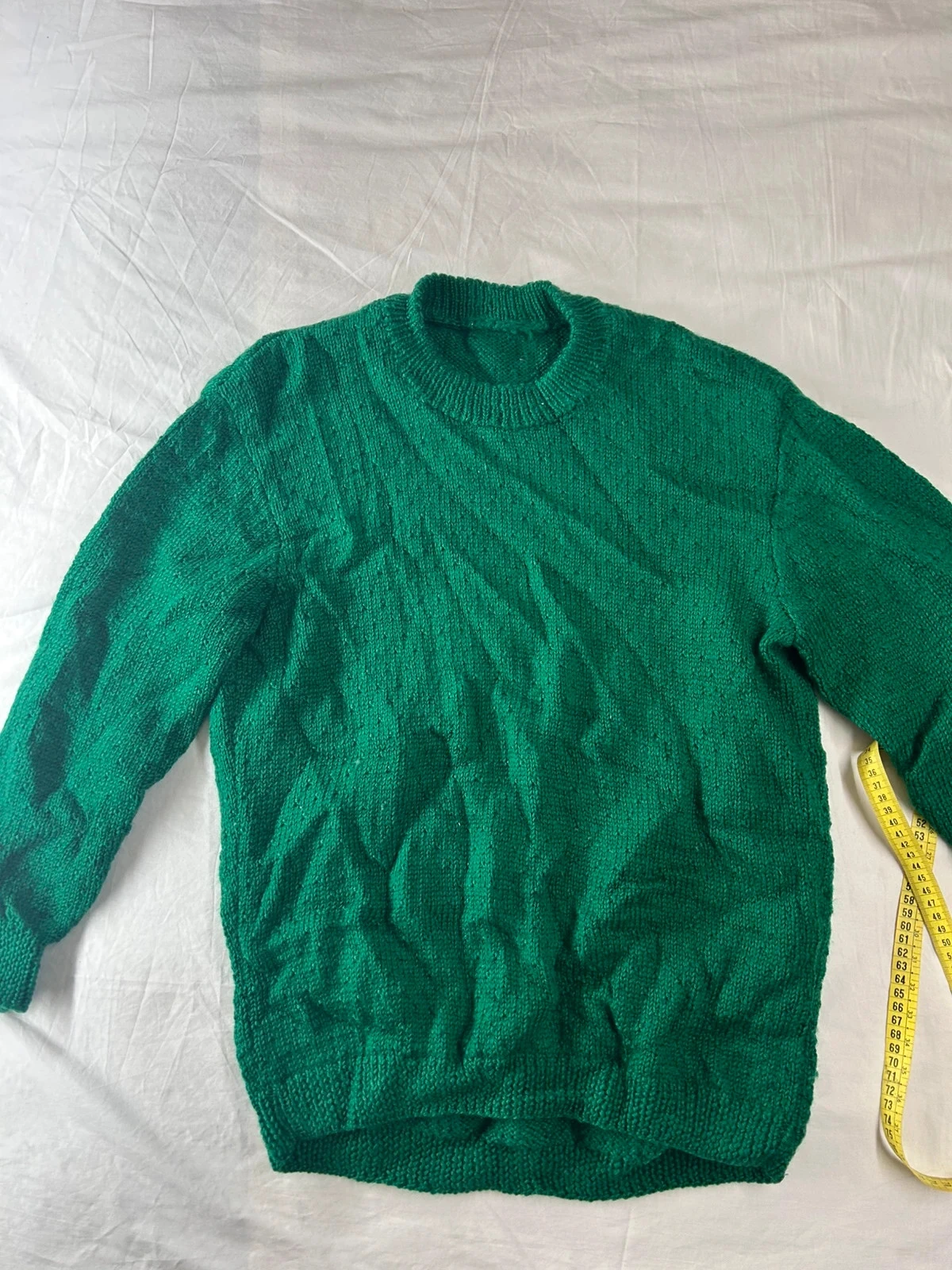 Pull à ras de cou vert foncé vintage